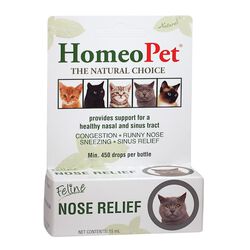 HomeoPet Feline Nose Relief  - Homeopathic Nasal & Sinus-Tract Support for Cats - 15 mL