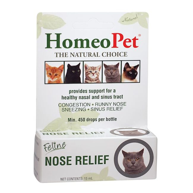 HomeoPet Feline Nose Relief  - Homeopathic Nasal & Sinus-Tract Support for Cats - 15 mL image number null