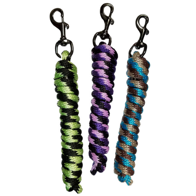 Triple E 9' Poly Rope Lead- Lime/Black, Purple/Black/Lavender, Turquoise/Brown/Tan image number null
