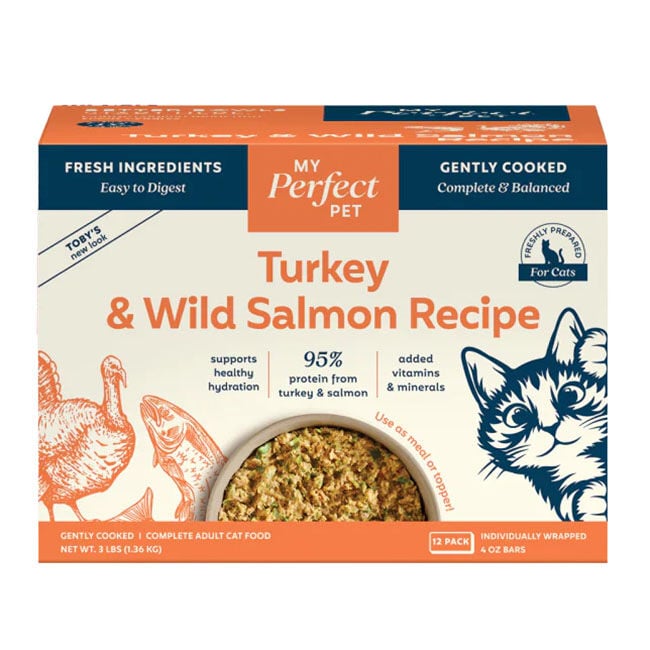 My Perfect Pet Gently Cooked Frozen Cat Food - Toby's Turkey & Wild Salmon Recipe - 2.5 lb image number null