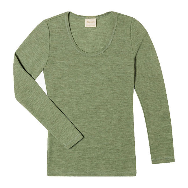Engel Women's 100% Wool Long-Sleeve Shirt - Sage Melange image number null