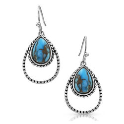 Montana Silversmiths Double Rope Turquoise Earrings