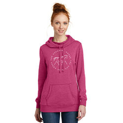 The Cheshire Horse Women's Lightweight Fleece Logo Hoodie - Heathered Pink Azalea