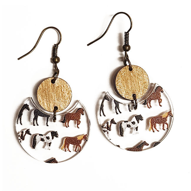 Willow & Birch Earrings - Acrylic Horses image number null