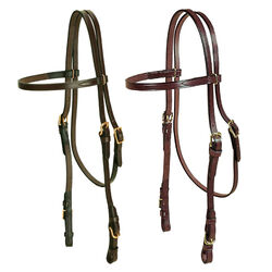 Tory Leather Brass Buckle End Headstall
