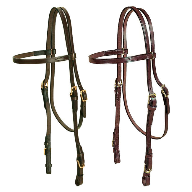 Tory Leather Brass Buckle End Headstall image number null