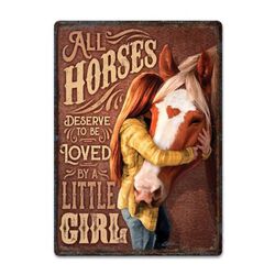 Rivers Edge Horse Little Girl Sign