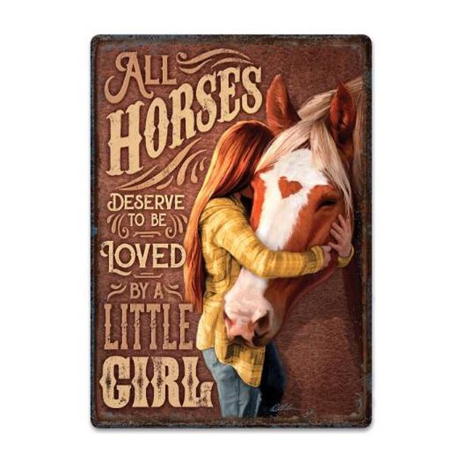 Rivers Edge Horse Little Girl Sign image number null