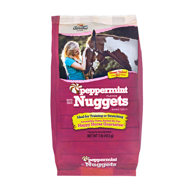 Manna Pro Peppermint Flavor Bite Sized Nuggets Horse Treats - 1lb Bag image number null