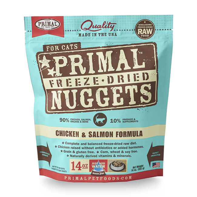 Primal Freeze Dried Chicken and Salmon Nuggets Cat Food image number null