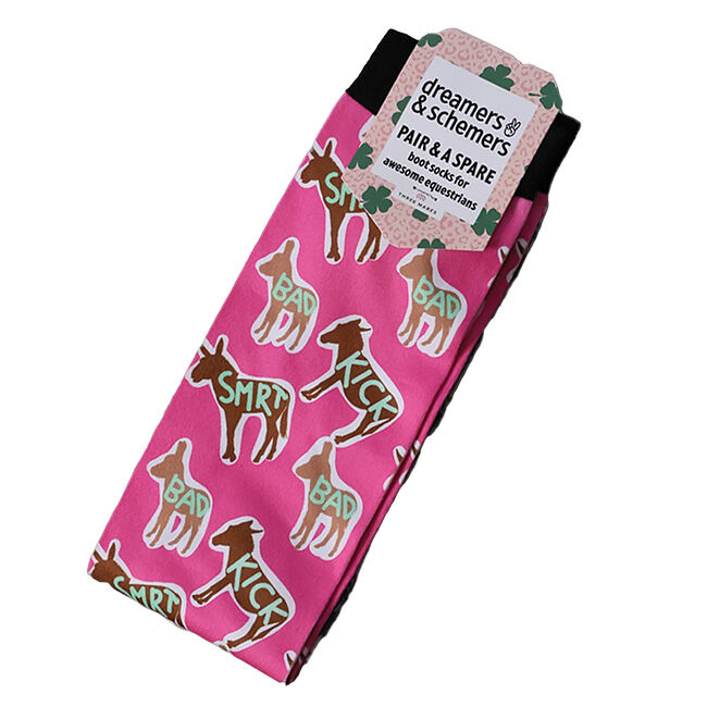 Dreamers & Schemers Boot Socks - Pair and a Spare - Donkey Talk image number null