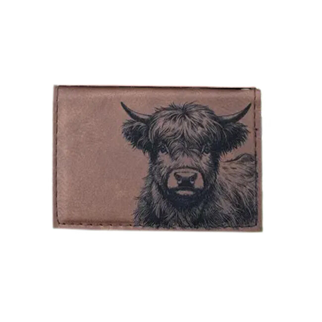The Krafty Equestrian Engraved Keychain Wallet - Highland Cow image number null