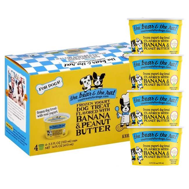 The Bear & The Rat Frozen Yogurt Dog Treat with Bananas & Peanut Butter image number null