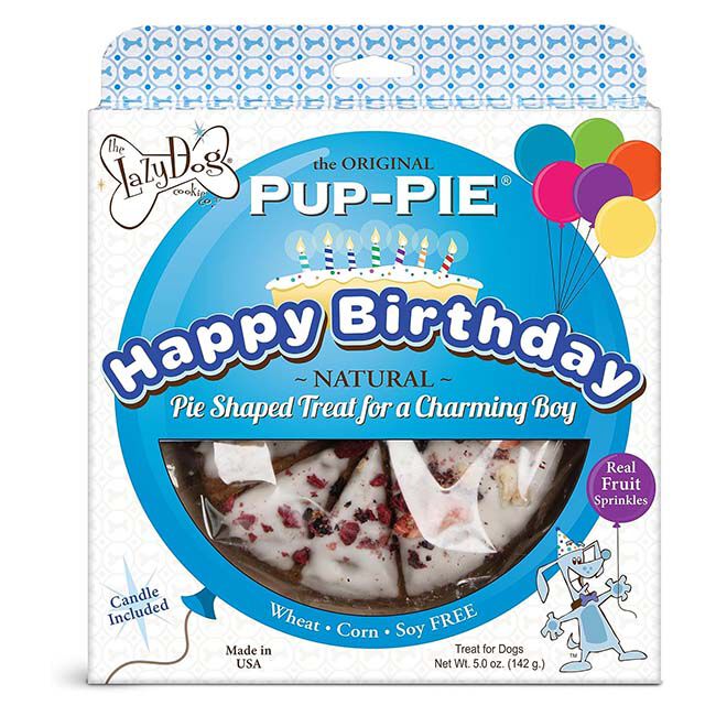 The Lazy Dog Cookie Co. Original Pup-Pie - Happy Birthday - Pie-Shaped Treat for a Charming Boy image number null