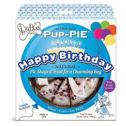 The Lazy Dog Cookie Co. Original Pup-Pie - Happy Birthday - Pie-Shaped Treat for a Charming Boy