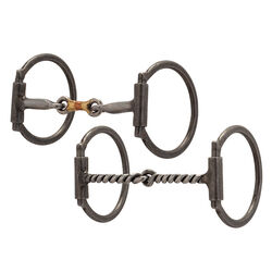 Weaver Pro Series Offset D-Ring Buffed Black Snaffle Bit