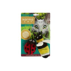 Dharma Dog Kharma Cat Wool Ladybug & Bee Cat Toy - 2-Pack
