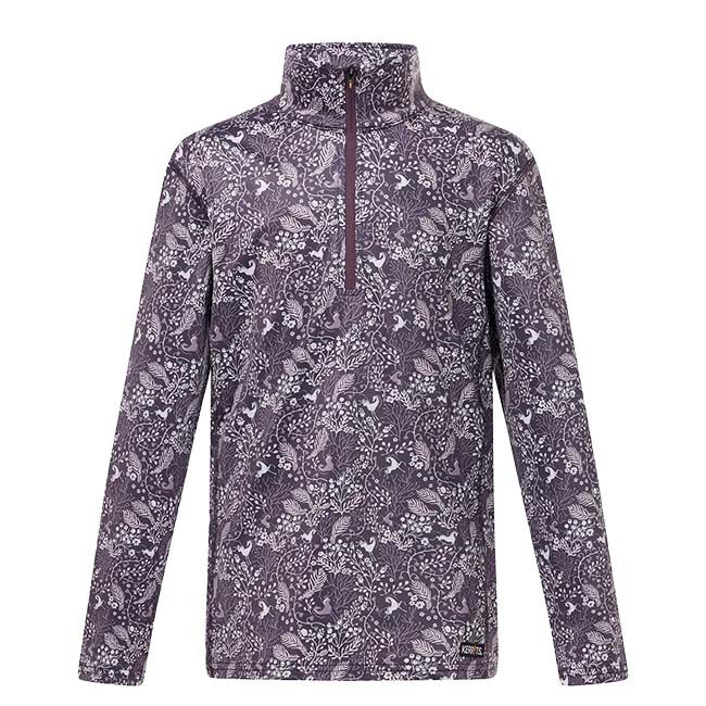 Kerrits Kids' Traverse Quarter Zip Fleece Tech Top - Elderberry Fantasy Fillies image number null