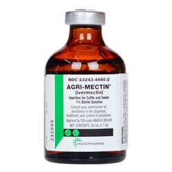 Huvepharma Agri-Mectin - Ivermectin Injection for Cattle & Swine - 50 mL