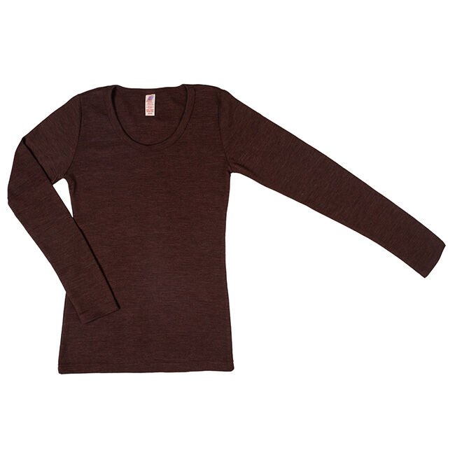 Engel Women's 100% Wool Long-Sleeve Shirt - Cinnamon Melange image number null