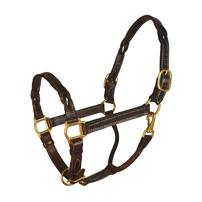 Perri's Twisted Leather Halter-Havana image number null