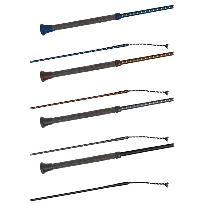FLECK Dressage Whip with Woven Nylon Cover, Soft Wrapped Grip & PVC Cap - Assorted Colors image number null