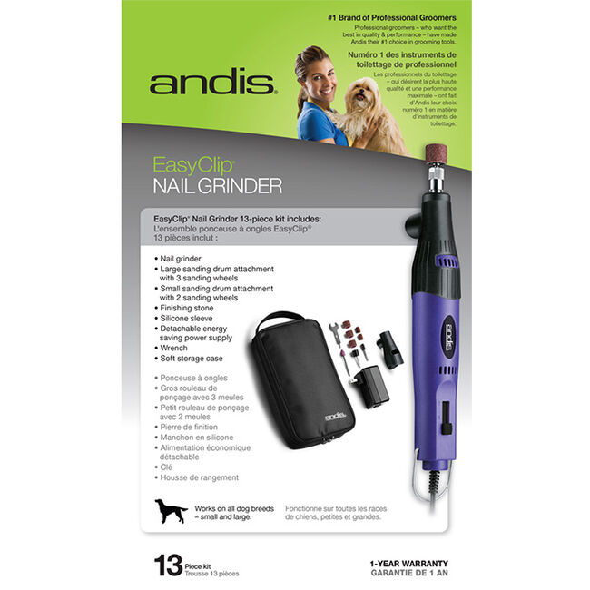 Andis EasyClip 2-Speed Nail Grinder, 13-Piece Kit image number null