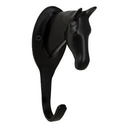 Horse Fare Large Horse Head Hook - Black