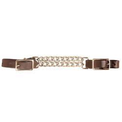 Tory Leather Double Chain Curb Strap - Dark Oil
