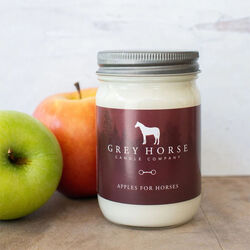 Grey Horse Candle Jar - Apples for Horses
