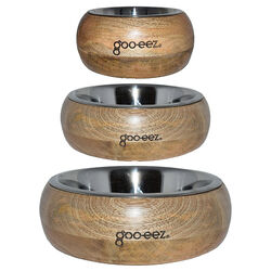 Goo-eez Mango Wood & Stainless Steel Bowl