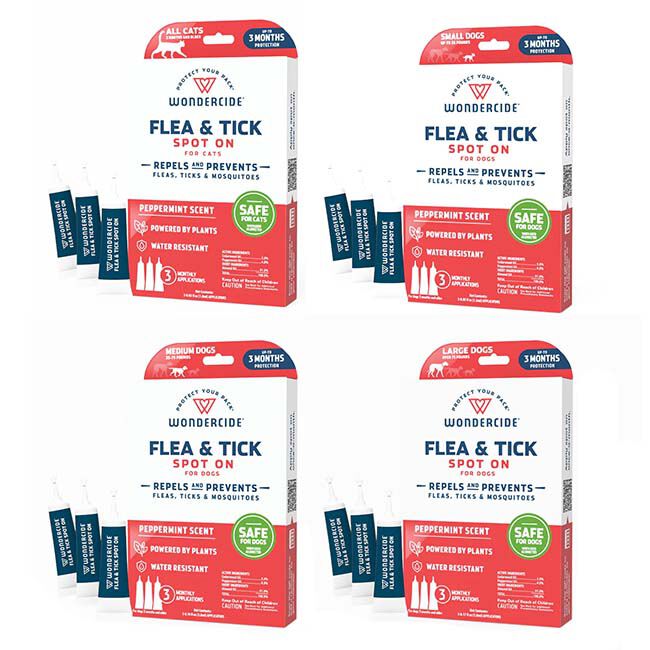 Wondercide Flea & Tick Spot On for Dogs & Cats with Natural Essential Oils - 3-Month Supply image number null