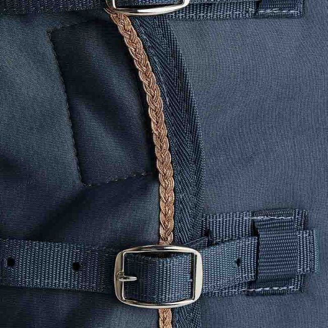 Horze Glarus Fleece Blanket with Braided Piping - Obscure Night Dark Blue - Closeout image number null