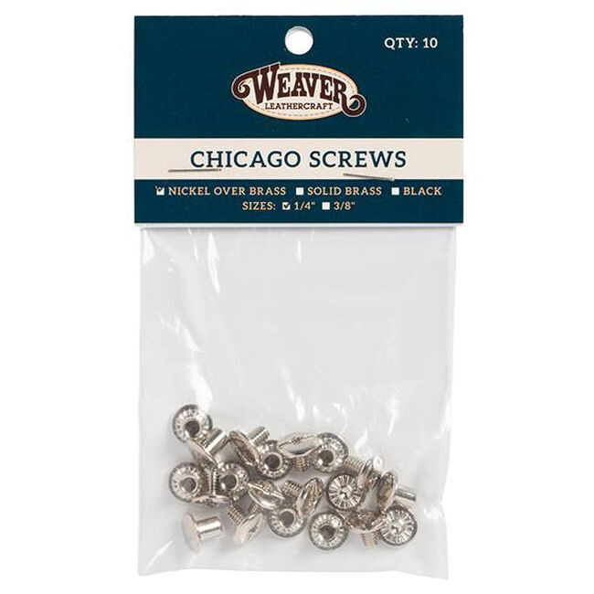 Weaver Leather Supply 1/4" Plain Chicago Screws - 10-Pack image number null