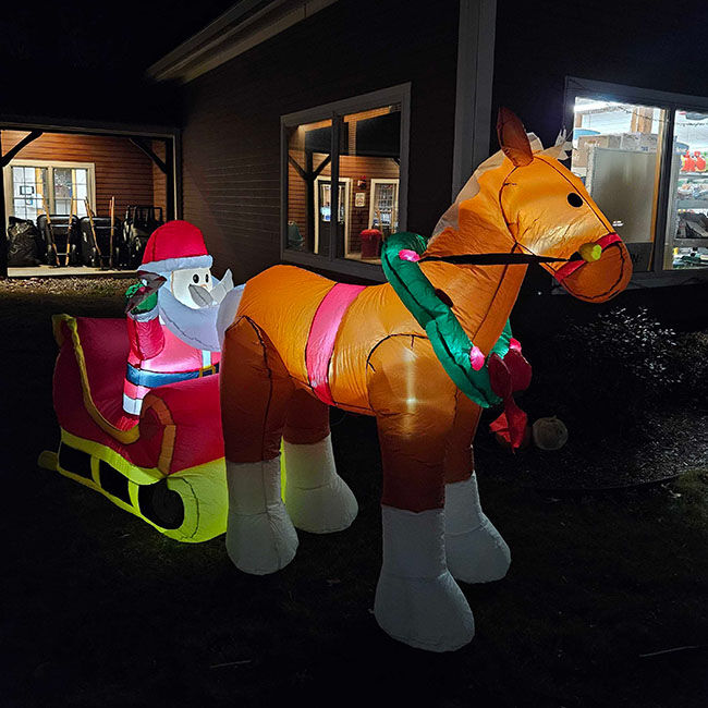 Ace Hardware Inflatable Christmas Lawn Decoration - Santa with Horse Carriage image number null