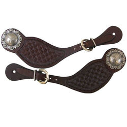 Intrepid International Women's Western Tear Drop Spur Straps with Conchos