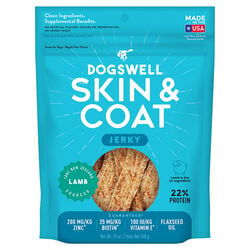 Dogswell Skin & Coat Jerky Treats - Lamb Recipe - 10 oz