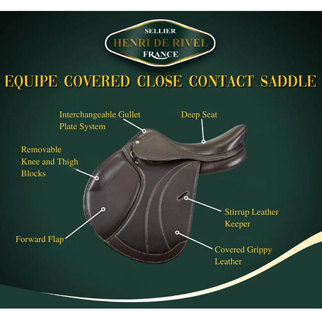 Henri De Rivel Equipe Covered Close Contact IGP Saddle - Havana image number null