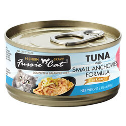 Fussie Cat Premium Gravy Cat Food - Tuna with Small Anchovies Formula in Gravy - 2.8 oz