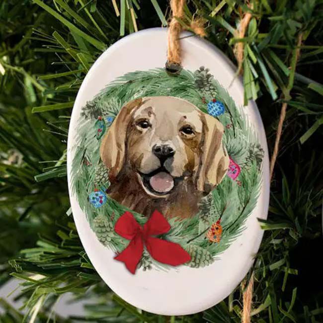 The Traveled Lane Ornament - Golden Retriever image number null