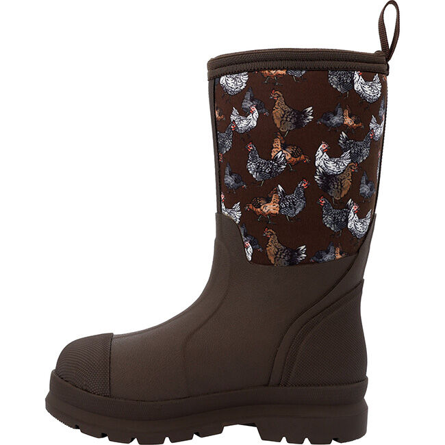 Muck Boot Company Kids' Chore Classic Boot - Brown/Chickens image number null