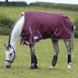 WeatherBeeta ComFiTec Plus Dynamic II Standard Neck Medium Turnout - Maroon/Grey/White - Closeout