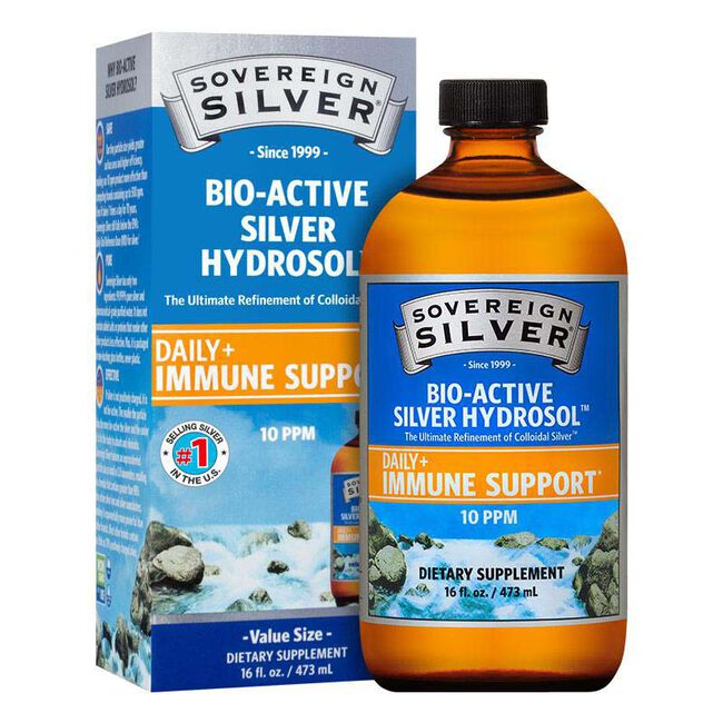 Sovereign Silver Bio-Active Silver Hydrosol - Daily+ Immune Support - Twist-Top Bottle image number null