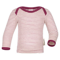 Engel Baby Organic Wool/Silk Blend Striped Shirt - Natural/Orchid