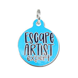 Bad Tags Dog ID Tag - Escape Artist Expert - Blue