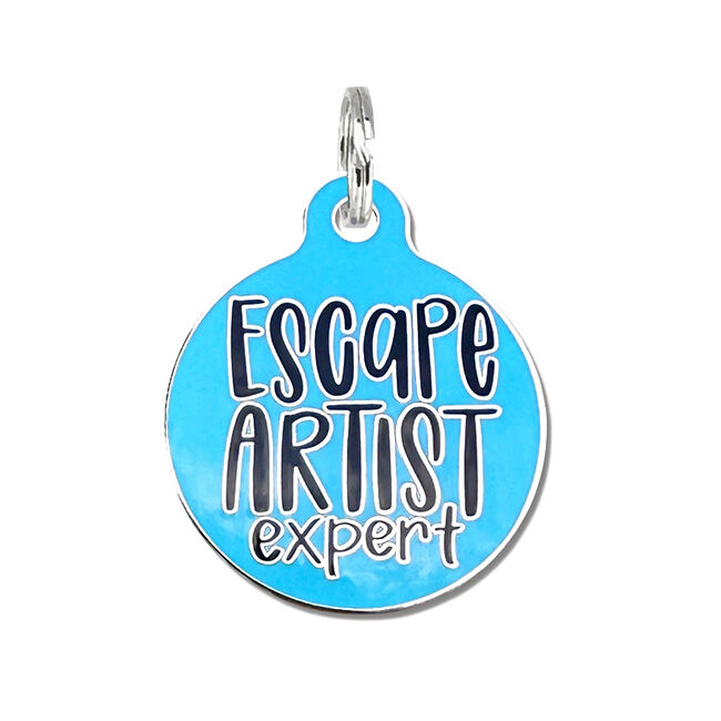 Bad Tags Dog ID Tag - Escape Artist Expert - Blue image number null