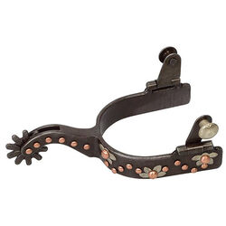 Weaver Women's Spur with German Silver Floral Trim and Copper Dots