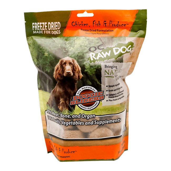 OC Raw Freeze-Dried Raw Dog Food Mini Patties - Chicken, Fish & Produce Recipe image number null