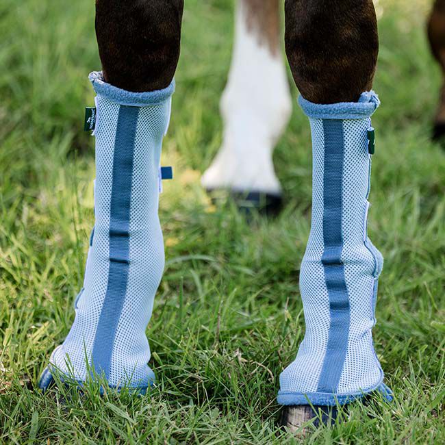 Horseware Fly Boots - Heather Blue/Blue & Silver image number null