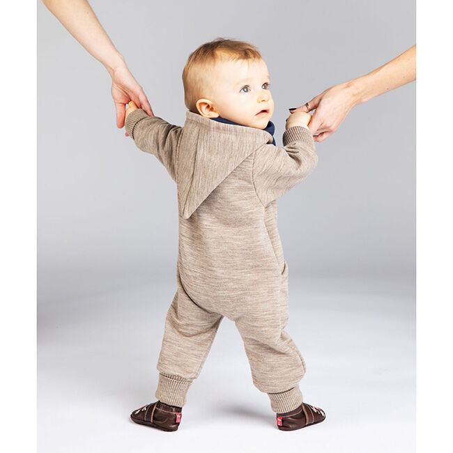 Engel Baby 100% Wool Zip-Up Suit - Birch Melange image number null
